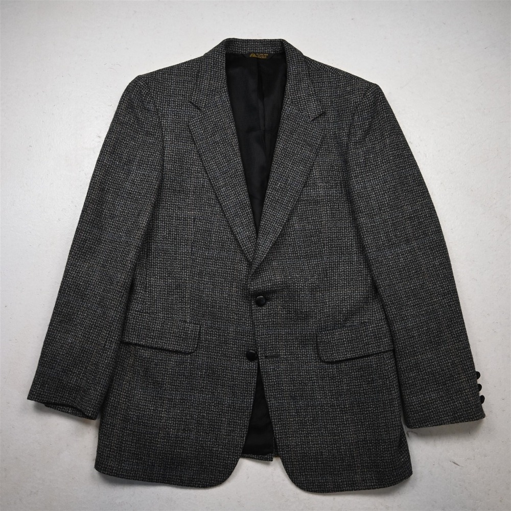 Bespoke Gray Textured Wool Sport Coat Blazer
